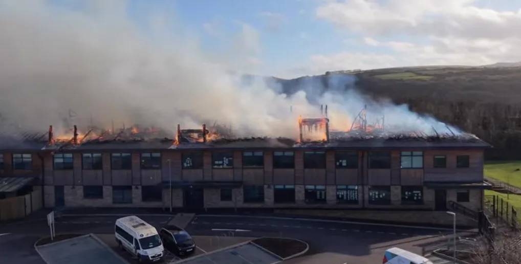 Massive Blaze Destroys The Promise Specialist School in Okehampton