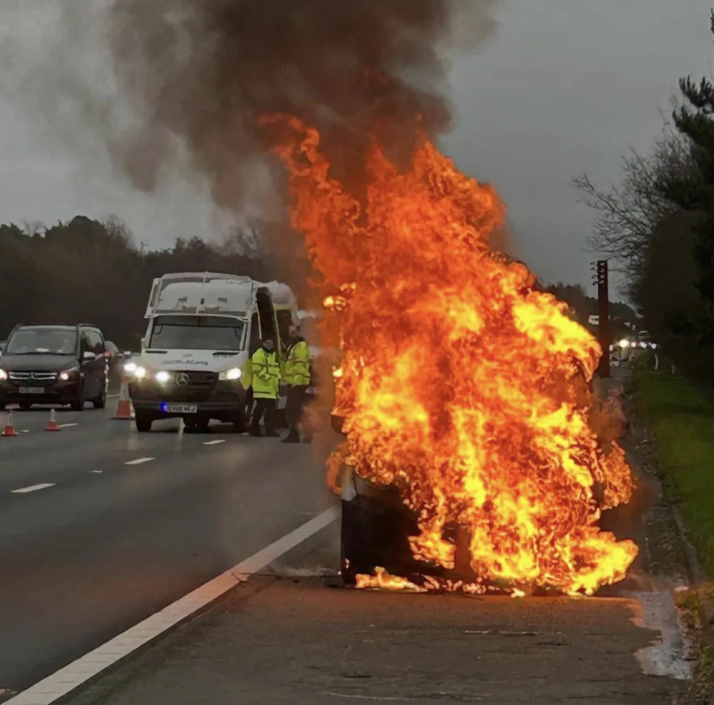 Hero Stranger Saves Driver Seconds Before Van Explodes at Fleet Services M3
