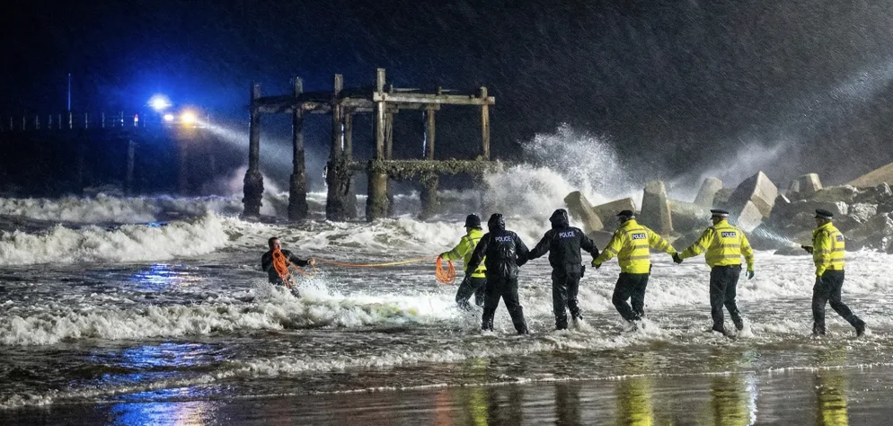 Storm Chaos at Aberavon: Six Cops Risk Lives in Daring Blackout Rescue