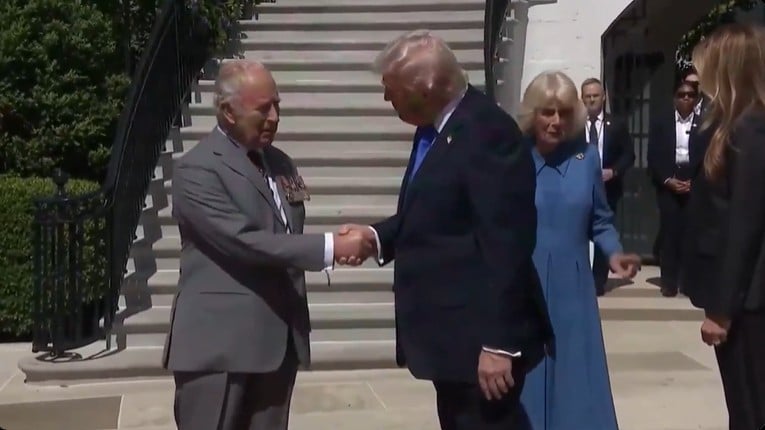Trump Fails Twice At Dominating King Charles With Signature Handshake