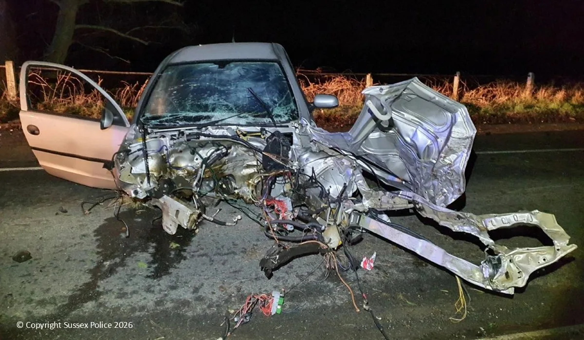 Two Drivers Jailed for Dangerous Racing After East Sussex Tree Smash