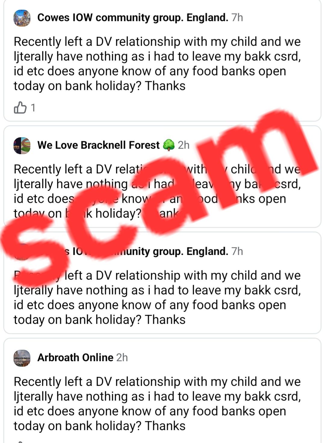 Warning Issued Over Suspected Social Media Scam Exploiting Domestic Abuse Victims