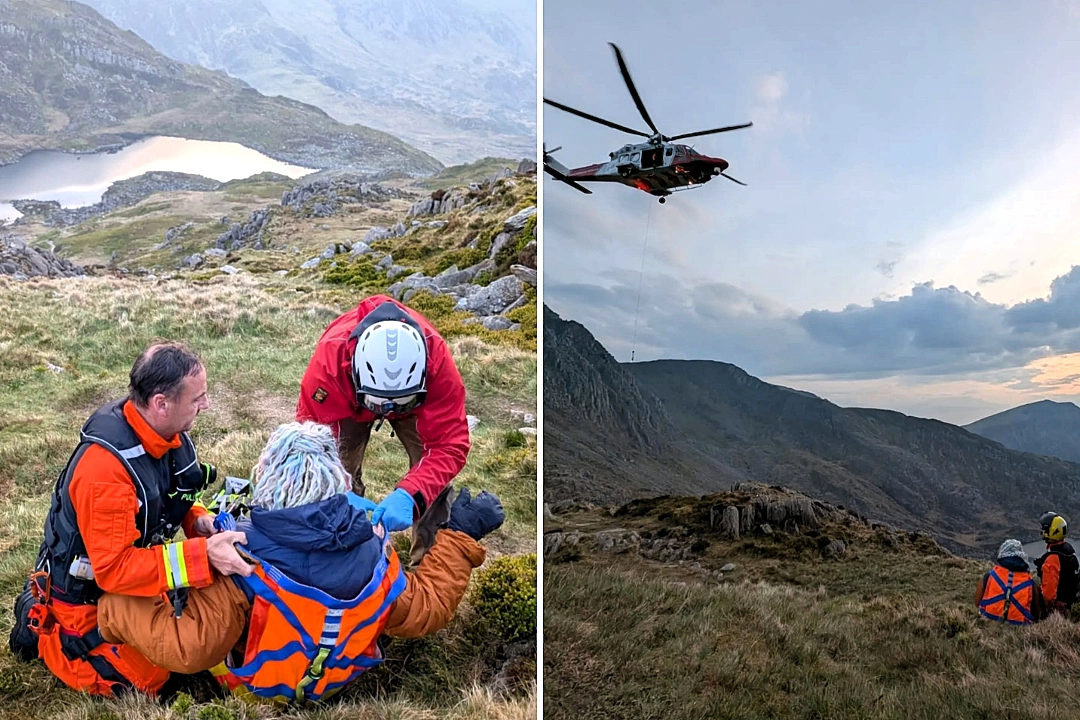 Injured Hiker Airlifted from Tryfan Mountain by Coastguard Helicopter
