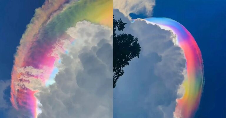 Rare Rainbow Cloud Stops Traffic In Indonesia After Going Viral Online
