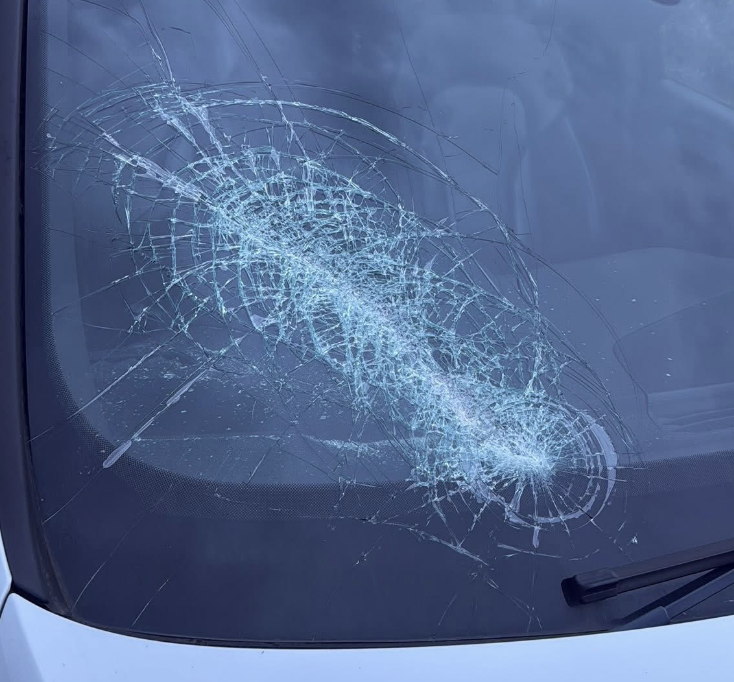 Child Throws Rock at Car on A350 West Cepen Way Chippenham Windshield Shattered