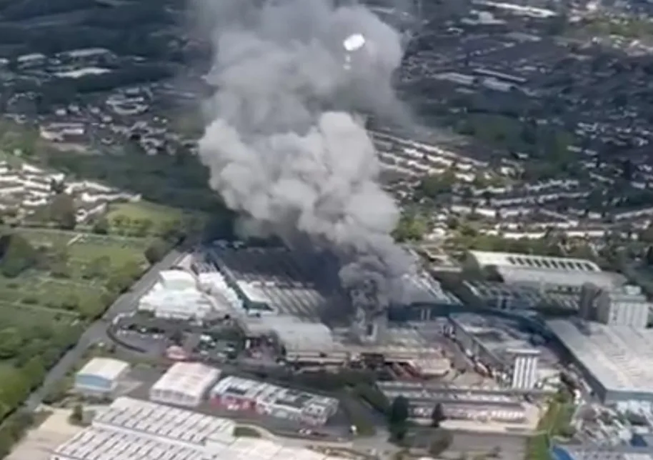 Firefighters Battle Major Blaze at Burnley Warburtons Factory