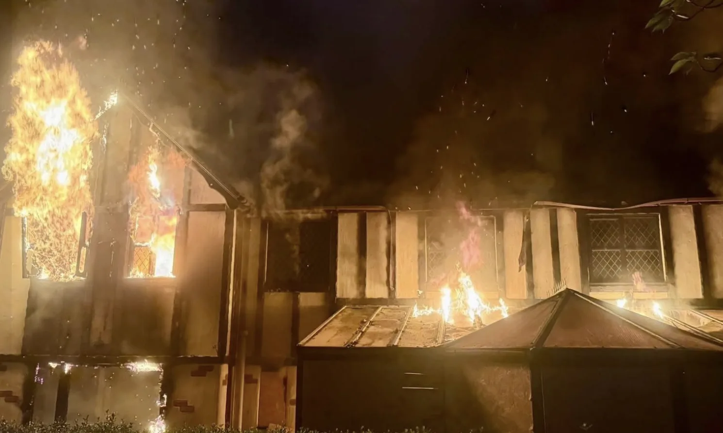 Arson Fire Devastates Large Derelict House in Harlow