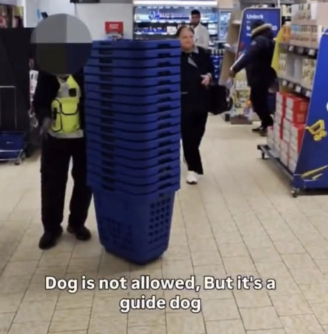Lidl Guard Caught Trying To Remove Blind Man And Guide Dog In London Store