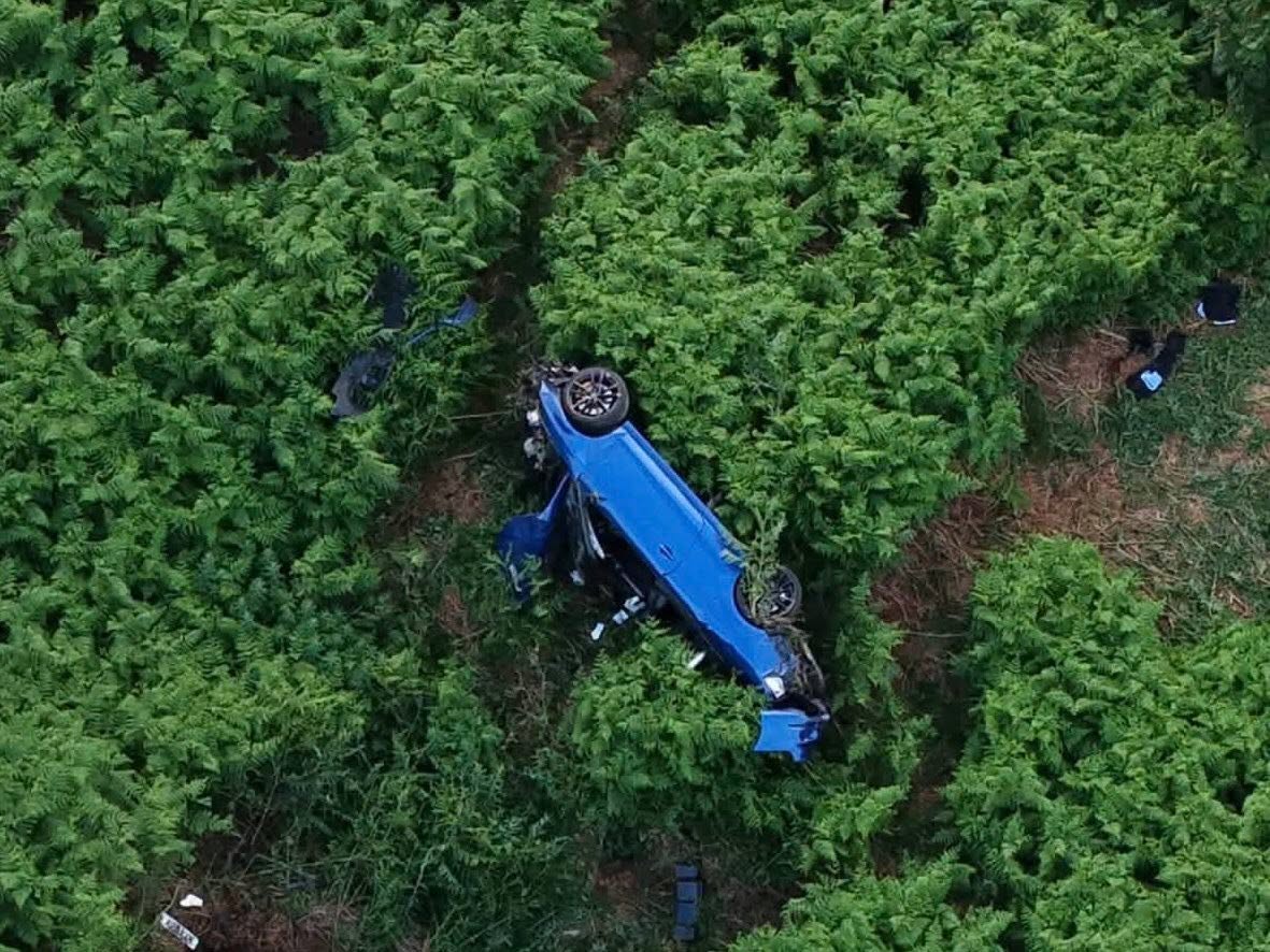 Man 20s dies after car with four plunges 100ft down Bradford hill