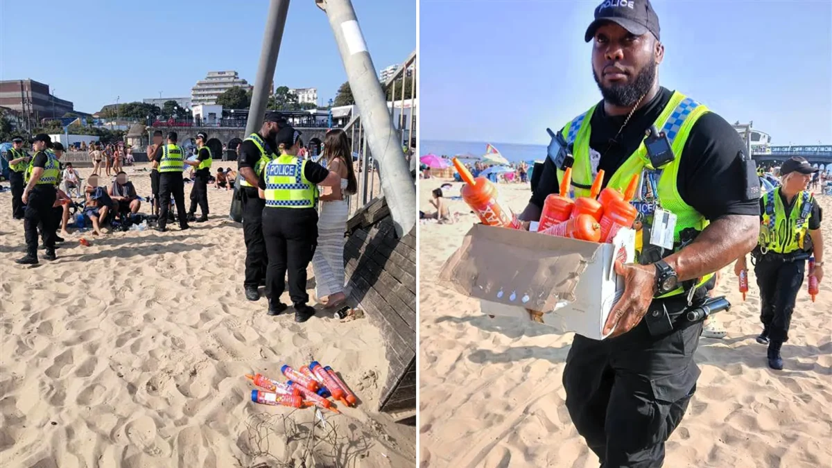 Police Tackle Laughing Gas Chaos at Bournemouth Beach Heatwave