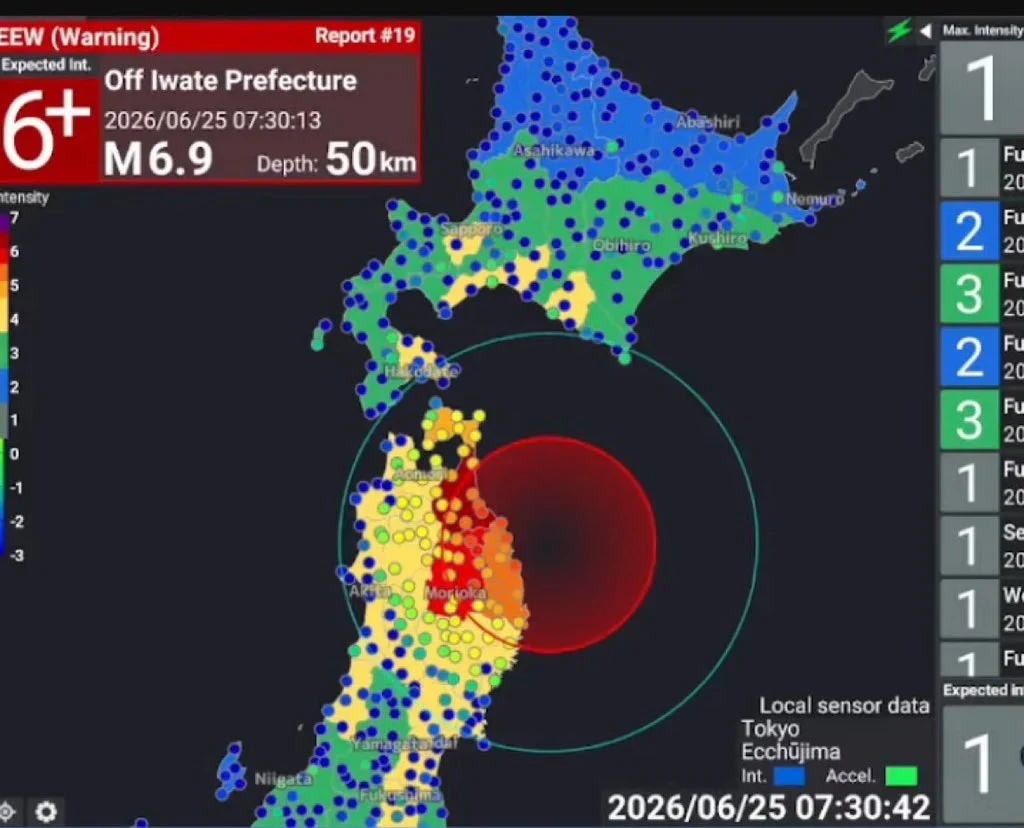 Major earthquake strikes off Iwate Prefecture, Japan