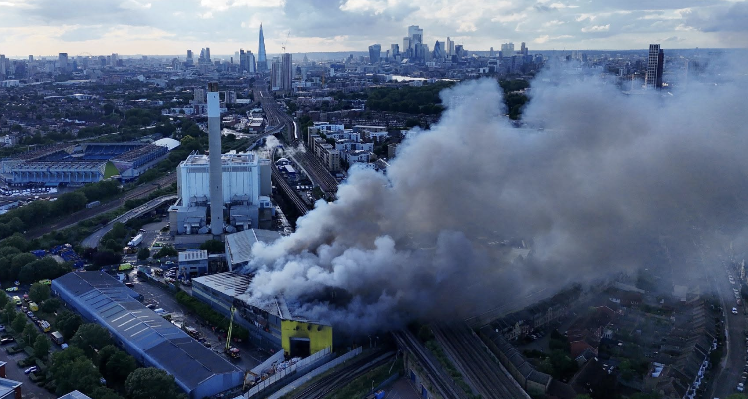 Massive Fire Erupts at Bermondsey Recycling Centre in London