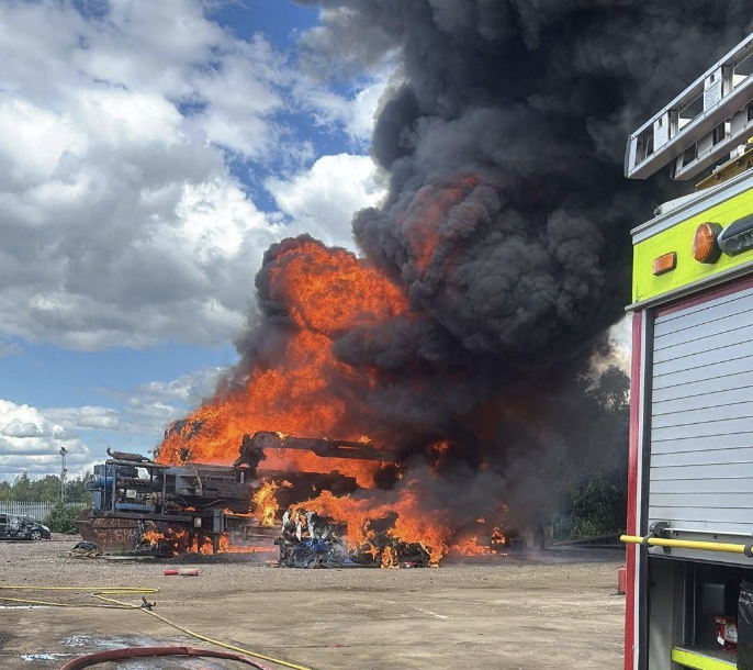 Major Fire Erupts at Scrap Yard in Ranskill – Firefighters Respond