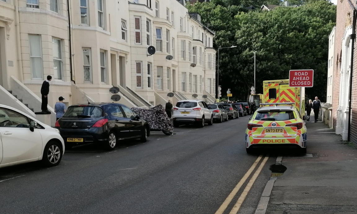 Air Ambulance Lands During Police Incident in Folkestone