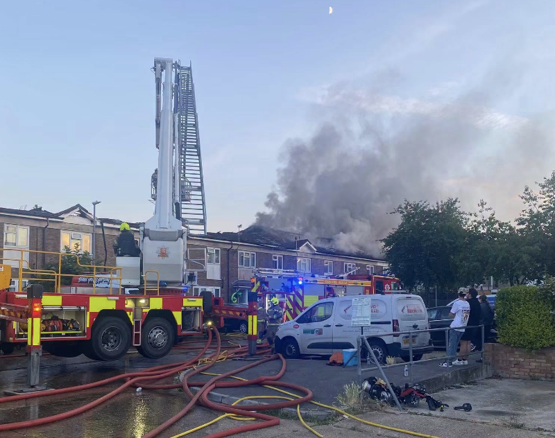 Firefighters Tackle Blaze Affecting Multiple Houses Near Basildon