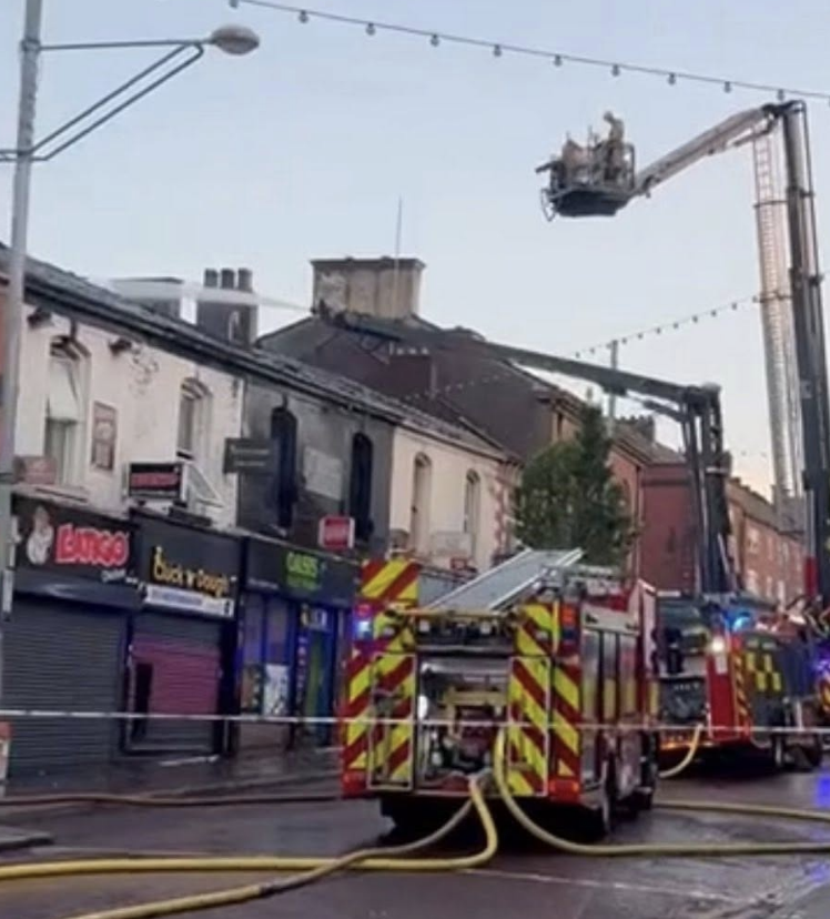 Firefighters Battle Blaze at Blackburn Takeaway Early Monday