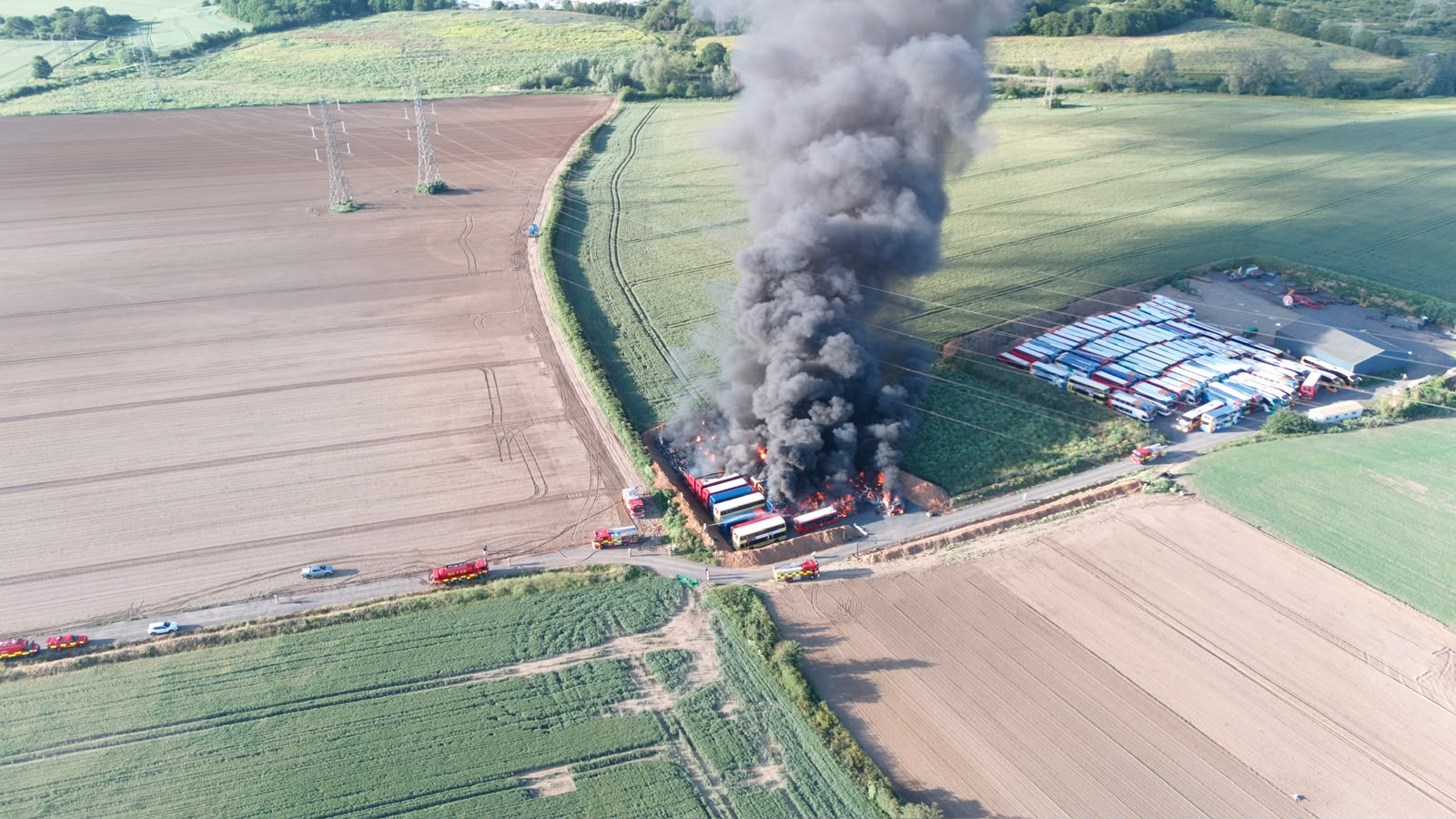 Deliberate Blaze Destroys 36 Buses in Chadwell St Mary Yard