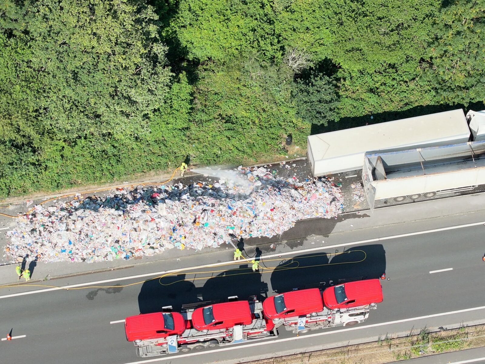 HGV Trailer Fire on A34 Near Wash Common Quenched by Firefighters