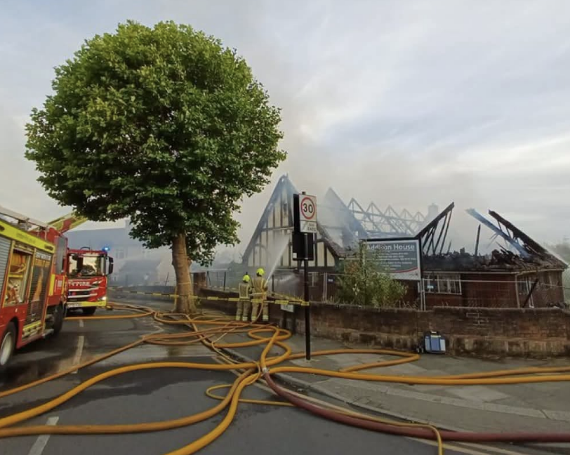 Huge Fire Breaks Out at Derelict Church Hall in Southgate