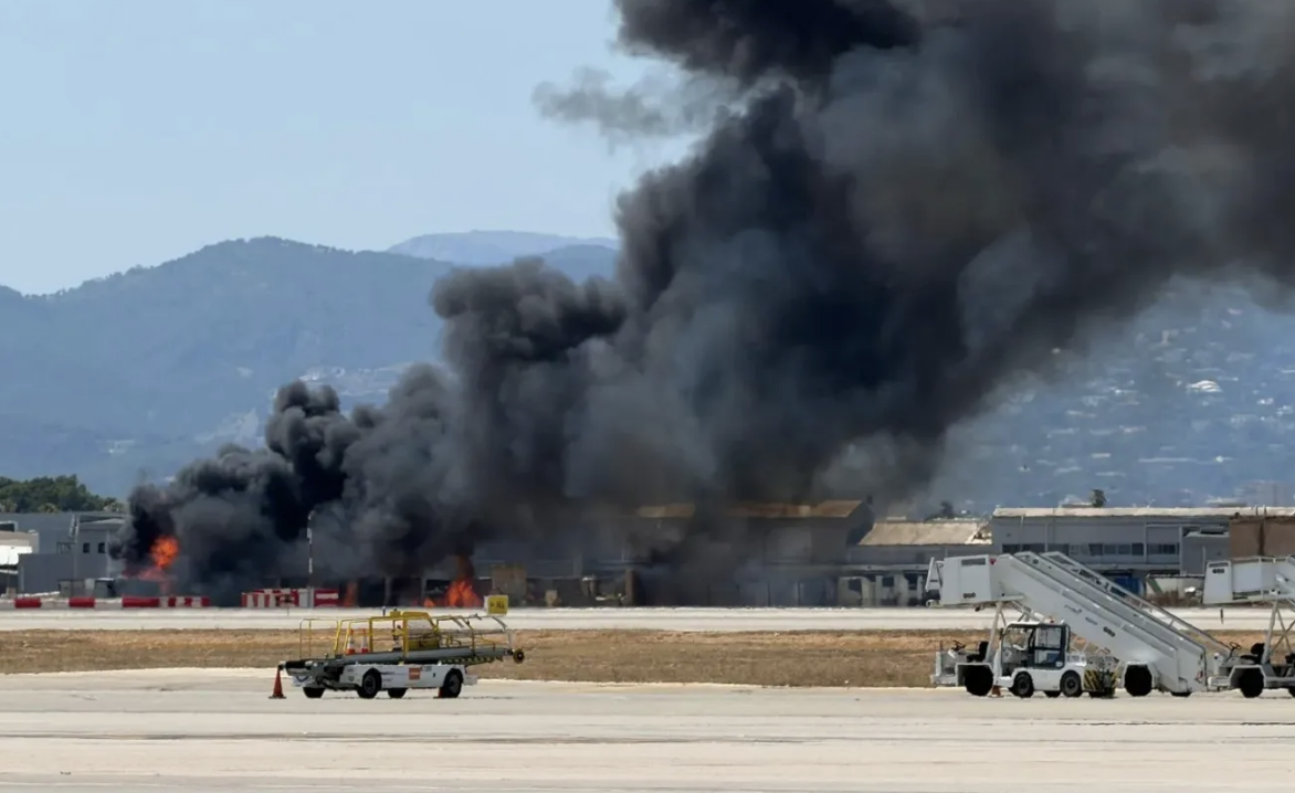 Huge Fire Near Majorca Airport Sparks Runway Alert and Explosions