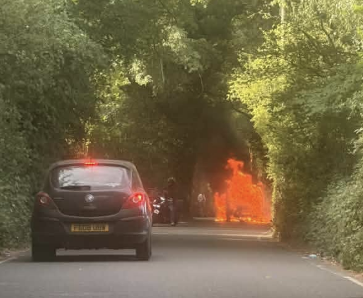 Van Fire Blocks Layhams Road and The Lanes in New Addington