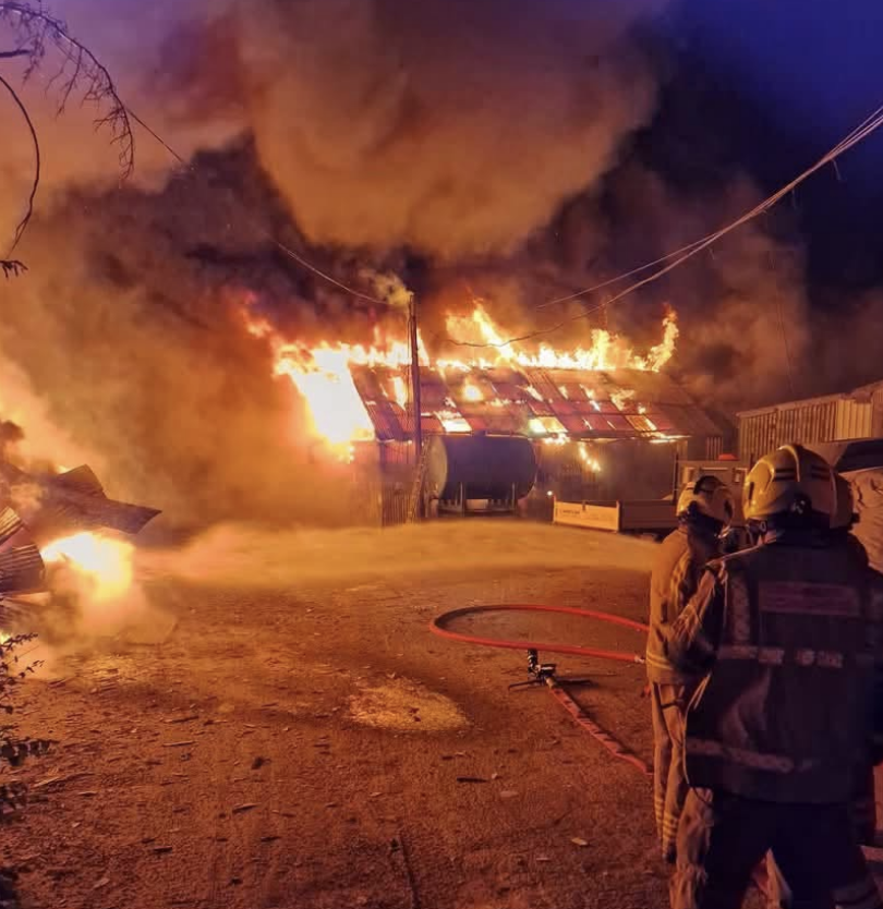 Twelve fire engines battle major overnight blaze at industrial site in High Ongar