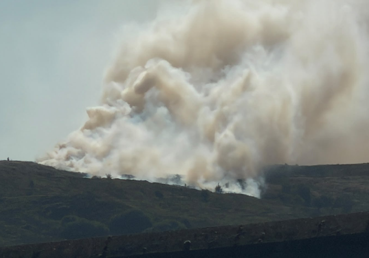 Firefighters tackle large wildfire on Darwen Moorland as public urged to avoid area