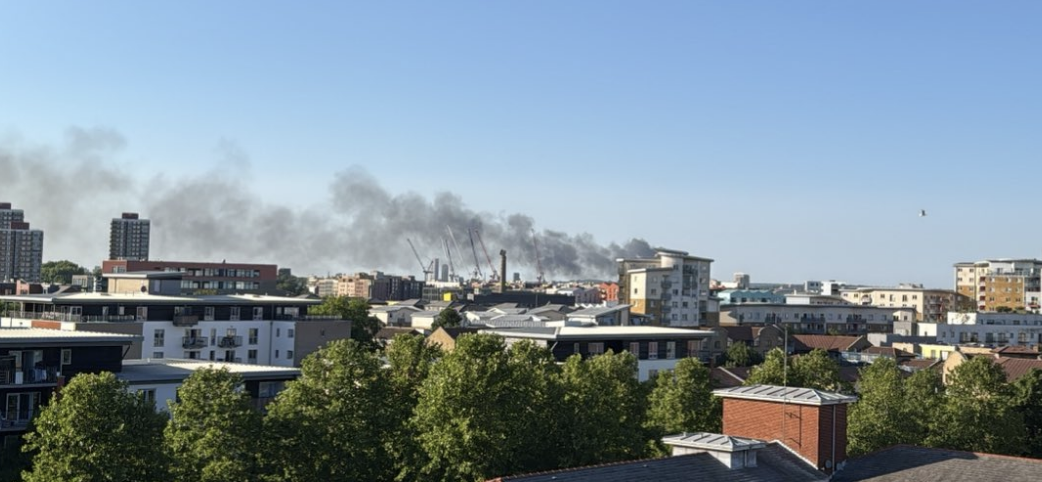 Fifteen fire engines tackle major blaze in Walthamstow as smoke billows across area