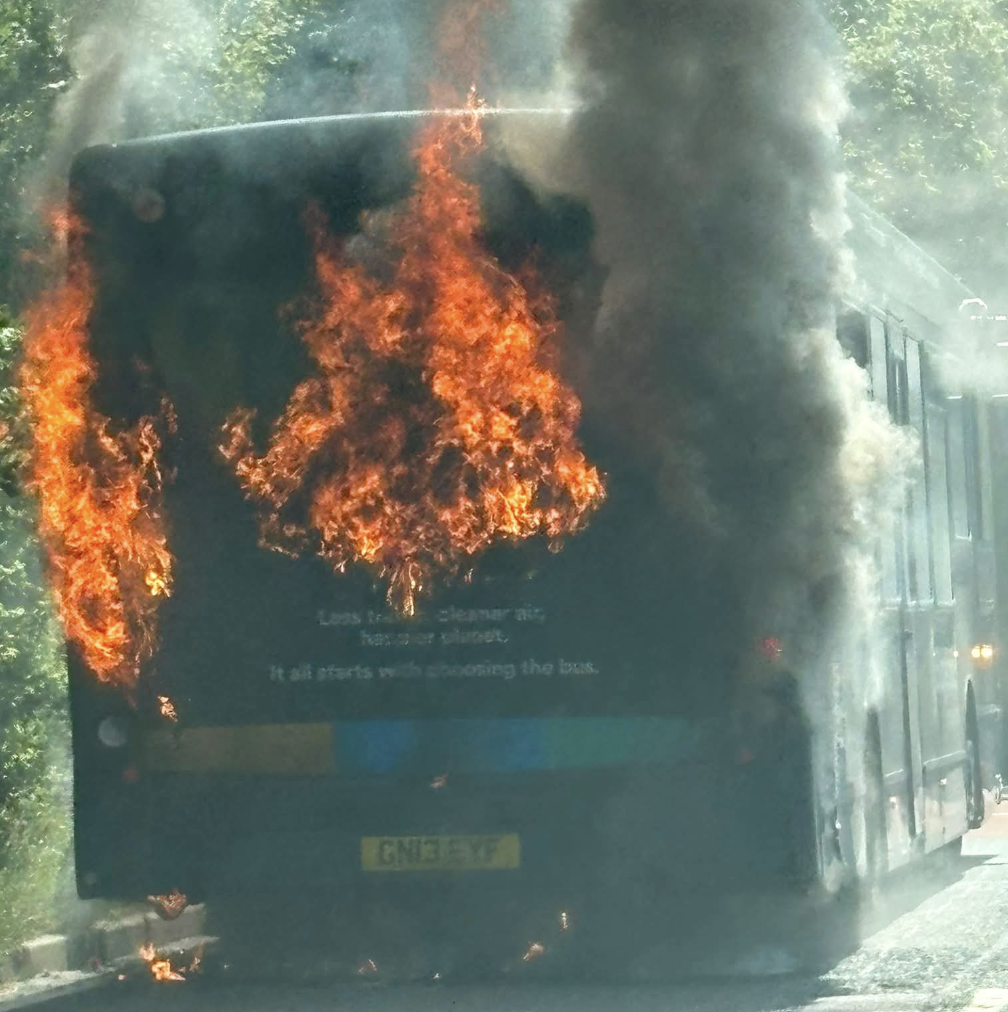 Bus Destroyed by Fire in Hamstreet as Crews Tackle Blaze