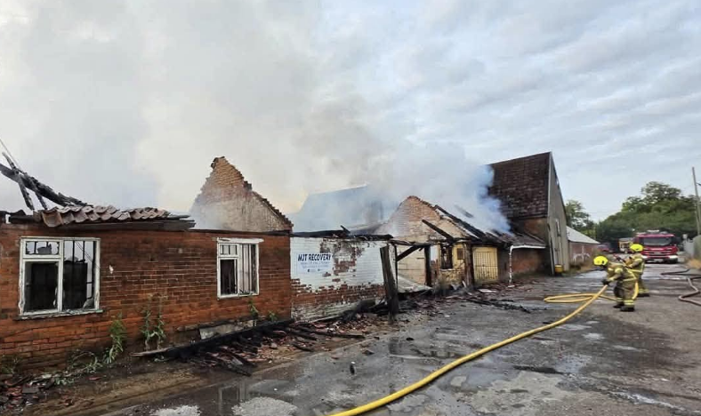 Seven Fire Engines Tackle Major Industrial Blaze as Smoke Warning Issued