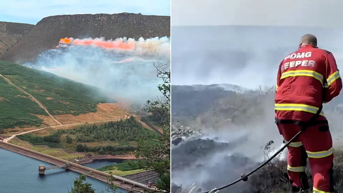 Peak District left scorched as crews battle ‘apocalyptic’ wildfire day and night