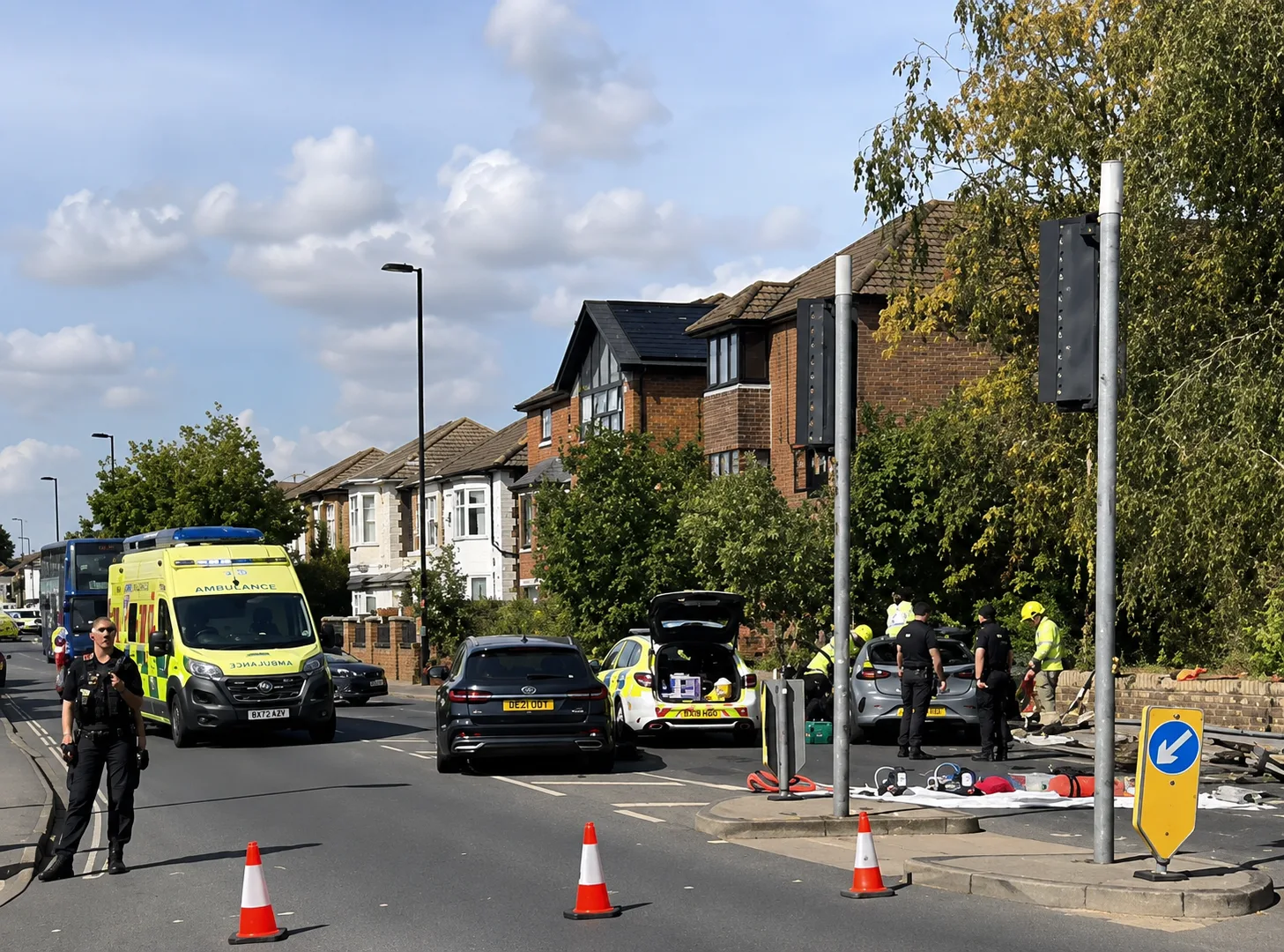 Two men arrested after Audi crashes head-on into car in Southampton