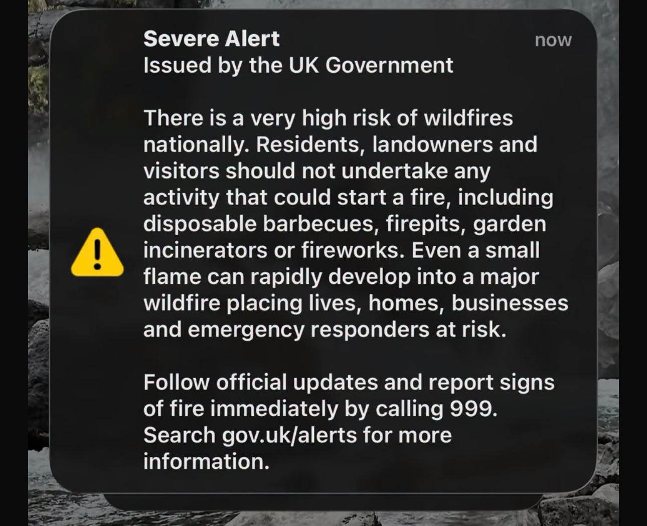 UK Government issues severe wildfire alert warning of ‘very high risk’ nationally