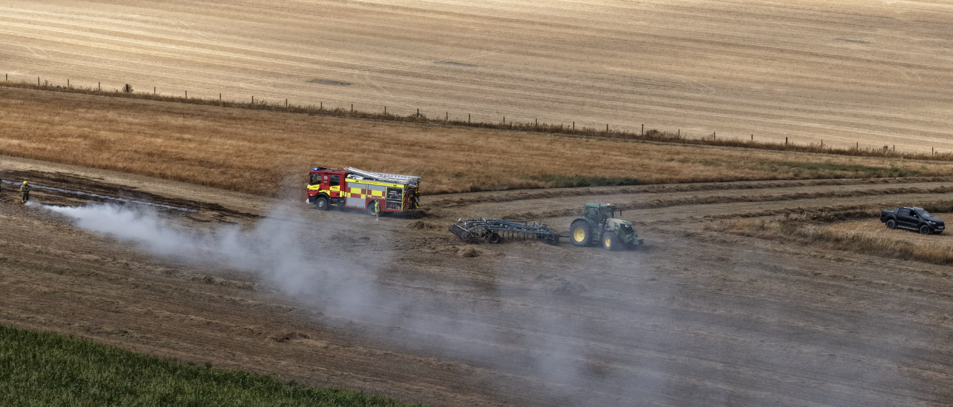 Large Field Fire Breaks Out Near Devizes in Wiltshire
