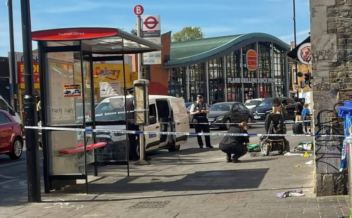 Two men arrested and police officer injured after Peckham High Street stabbing
