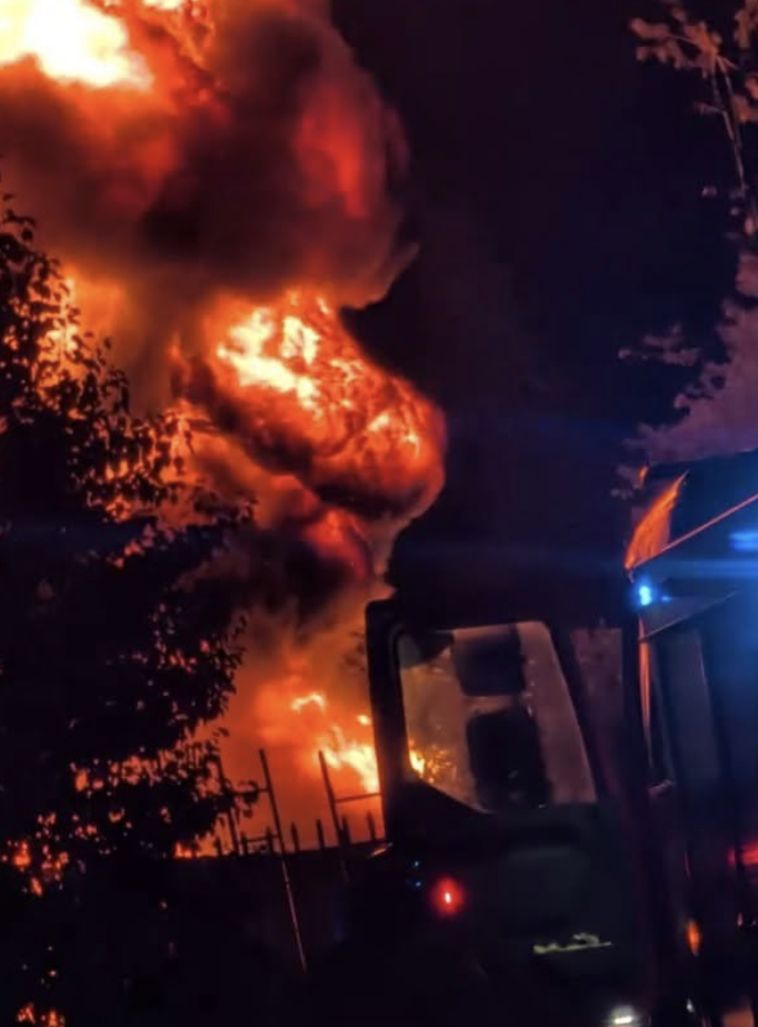 Major warehouse yard fire in Andover sparks emergency service response