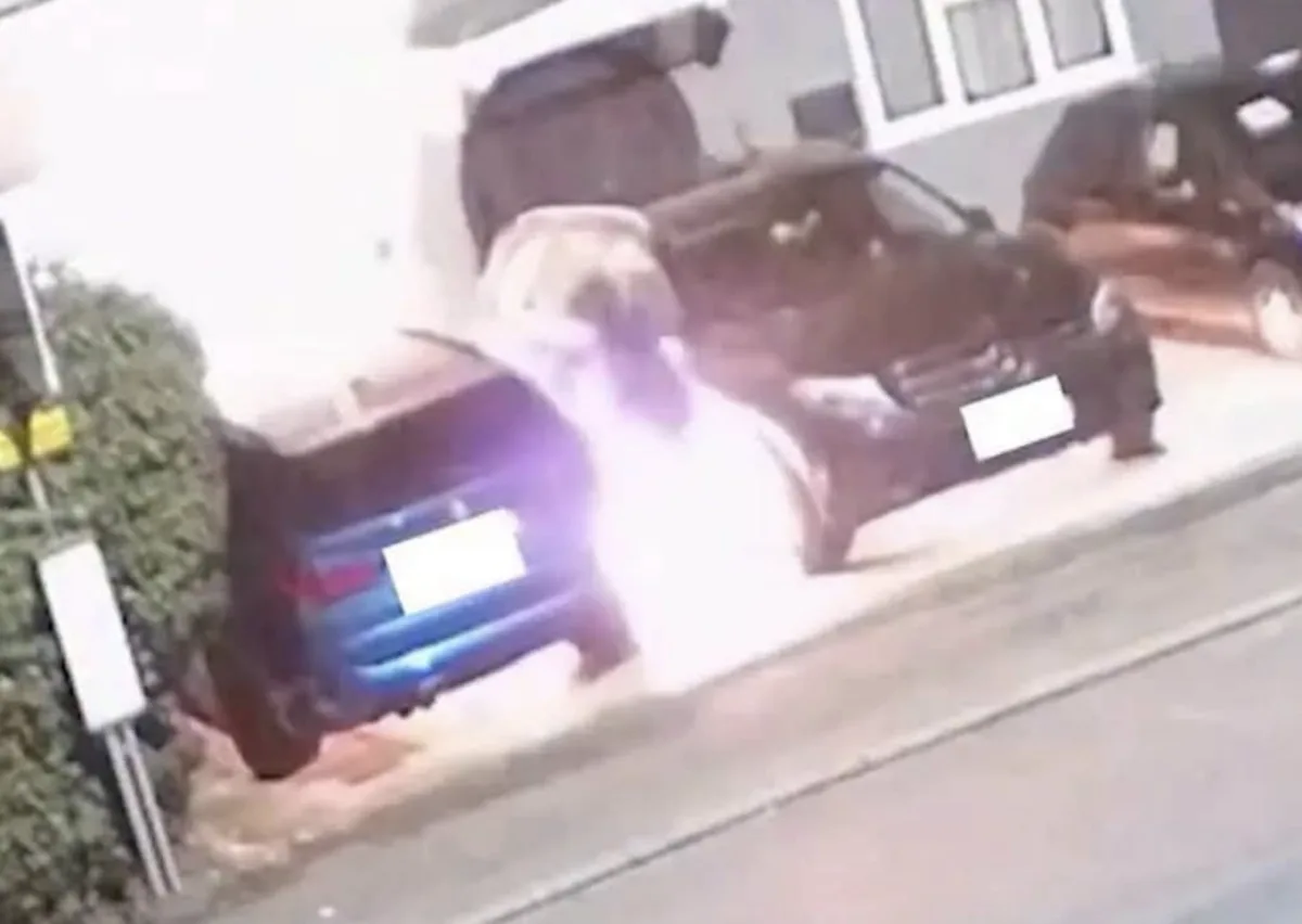 Arsonist set his own hand on fire, torching family’s cars before 100mph police chase