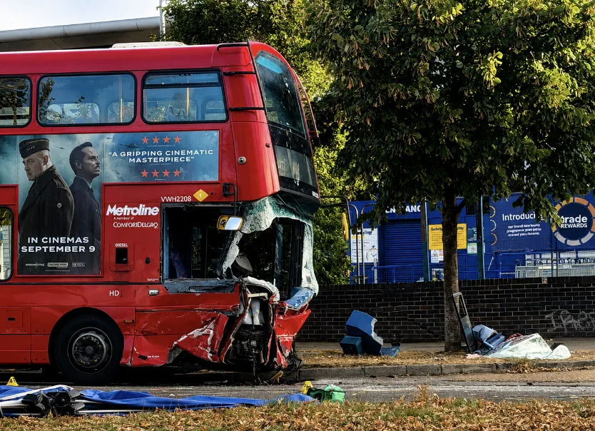 One dead and another seriously injured after double-decker bus and BMW crash in London