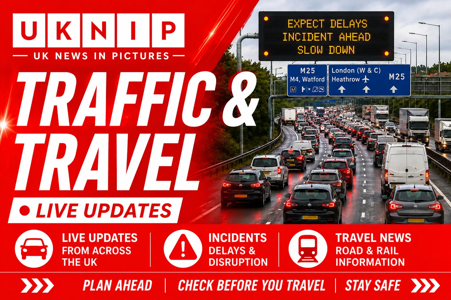 Traffic and travel updates across London, Kent, Sussex, Surrey, Hampshire and Berkshire