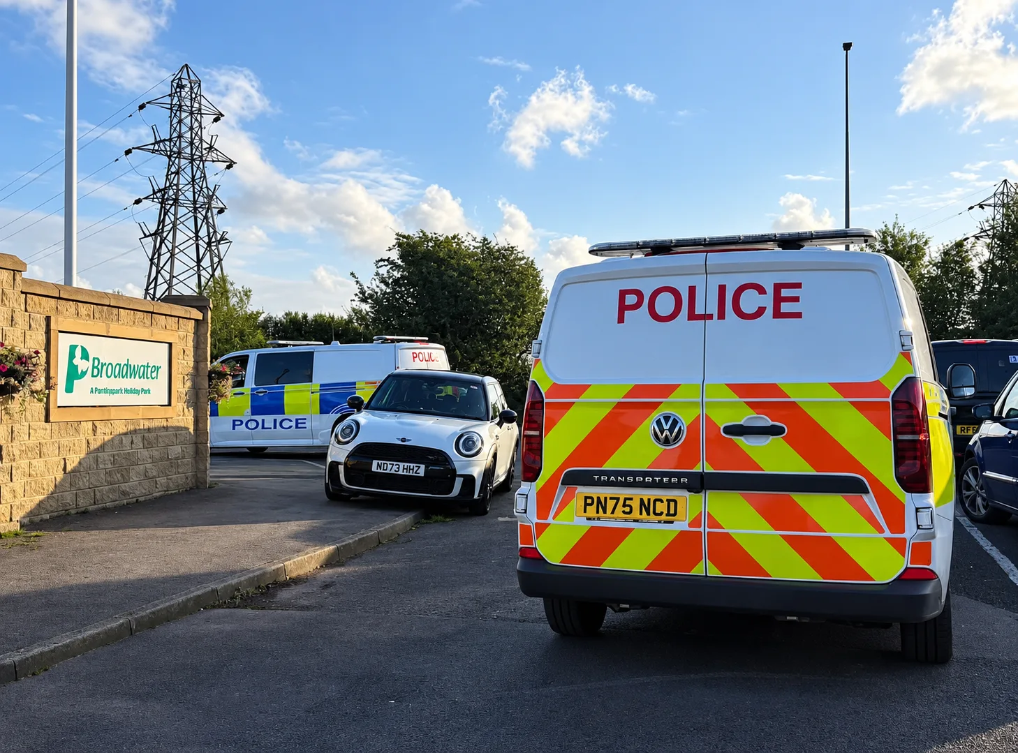 Police lock down Broadwater Holiday Park as officers flood scene