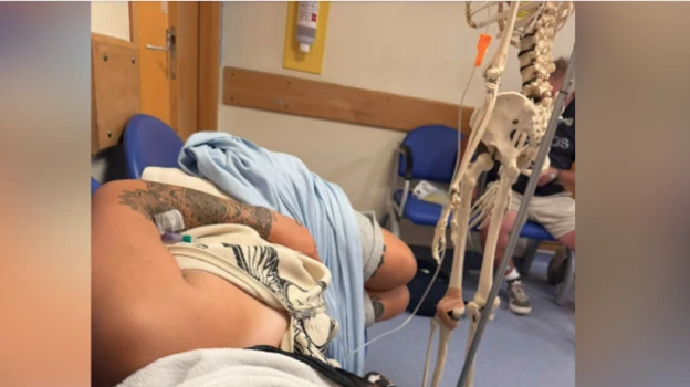 Woman with suspected meningitis spends 19 hours in Salisbury A&E corridor with drip hung from model skeleton