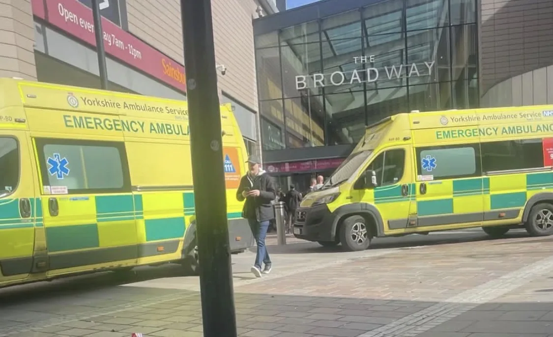 Food court cleared at Broadway shopping centre in Bradford as woman receives emergency treatment