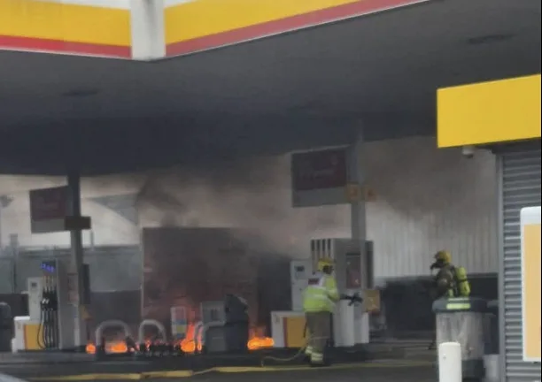 Fire breaks out near petrol station on Winchester Road in Southampton