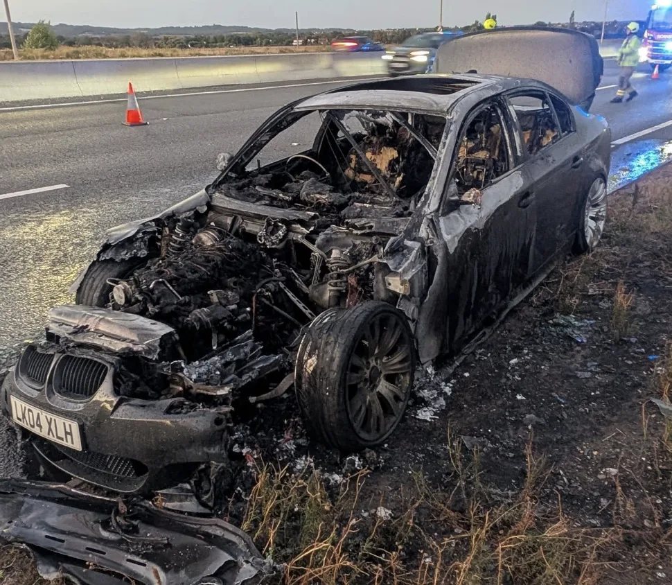 Car bursts into flames on A13 near Stanford-le-Hope as fire crews rush to scene