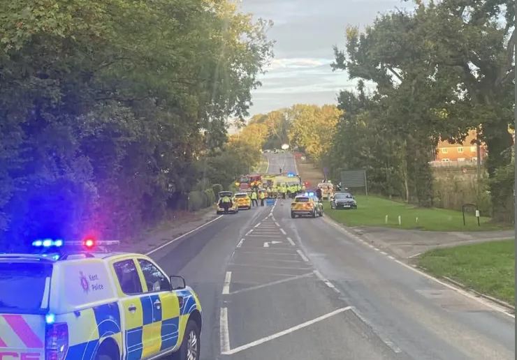 Firefighters cut person free from car after two-vehicle crash near Maidstone