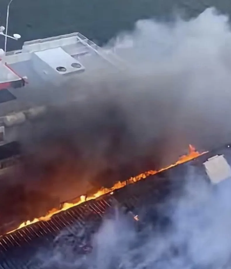 Fire destroys dock next to cruise ship in Whittier, Alaska
