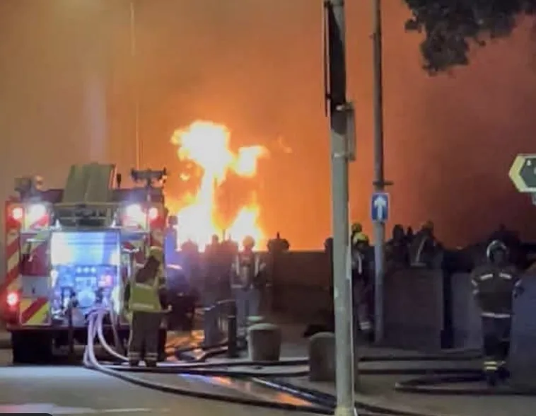 Two arrested after major fire at Grand Burstin Hotel in Folkestone