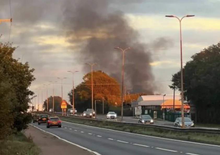 Firefighters rush to blaze near A127 as huge plumes of black smoke seen over Wickford