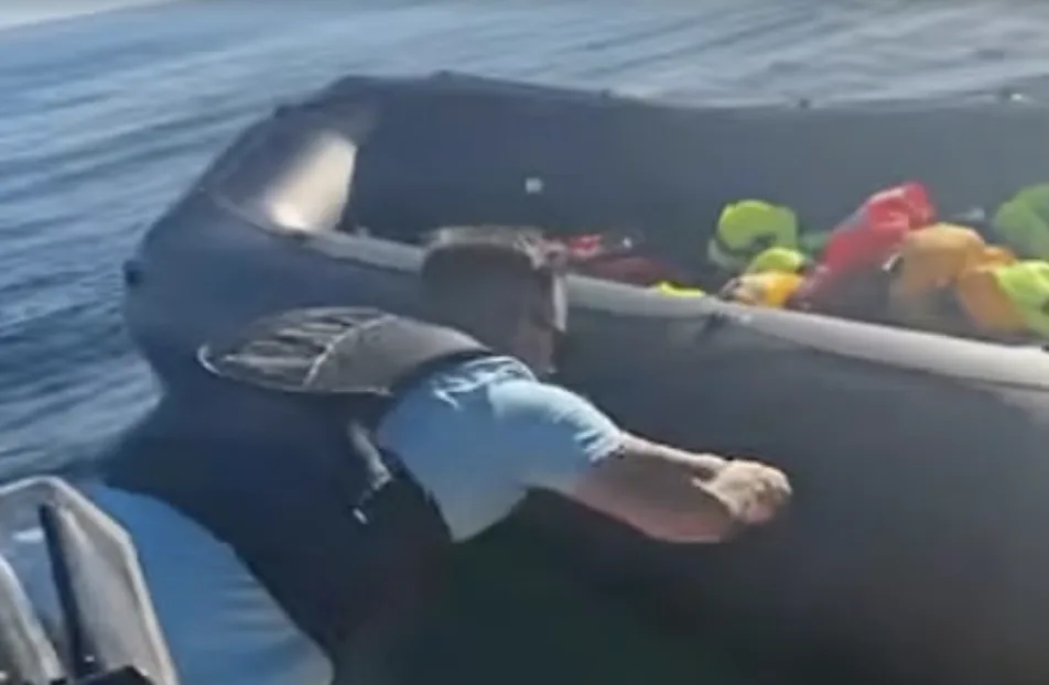 Police Investigate Footage Showing Activist Slashing Migrant Dinghy in Channel