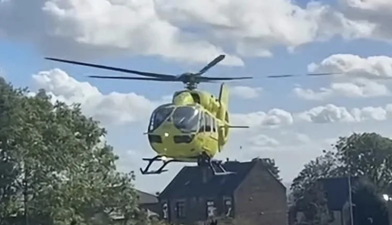 Air ambulance lands at Tesco after two men stabbed in Bradford